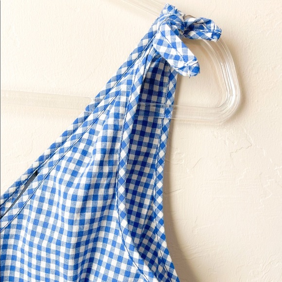 NWOT SHEIN Fringe Knotted Gingham Tank Top - Picture 5 of 6